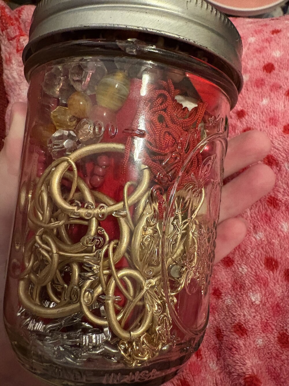 Premium Mystery Jewelry Jar with 50+ wearable whimsical Mixed Beaded Chain Lot